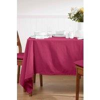 Homescapes Plain Cotton Tablecloth, 178cm x 300cm in Plum | Size: 178 cm x 300 cm
