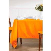 Homescapes Plain Cotton Tablecloth, 178cm x 300cm in Orange | Size: 178 cm x 300 cm