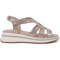 Paradox London Women's Vera Comfort T-bar Wedge Sandals in Nude | Size: 8