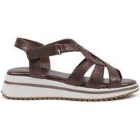 Paradox London Women's Vera Comfort T-bar Wedge Sandals in Bronze | Size: 8