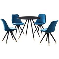 Life Interiors Sofia' Dorchester LUX Dining Set with a Table & Chairs Set of 4 in Blue