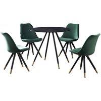 Life Interiors Sofia' Dorchester LUX Dining Set with a Table & Chairs Set of 4 in Green
