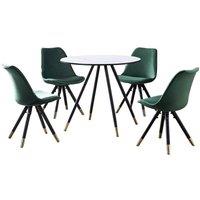 Life Interiors Sofia' Dorchester LUX Dining Set with a Table & Chairs Set of 4 in Green