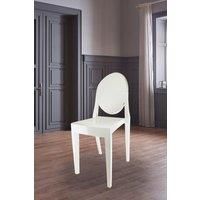 Fusion Living Ghost Style Plastic Victoria Dining Chair in Ivory