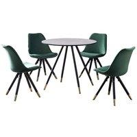 Life Interiors Sofia' Dorchester LUX Dining Set with a Table & Chairs Set of 4 in Green