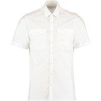 Kustom Kit Men's Tailored Short-Sleeved Pilot Shirt in White | Size: 19 inches