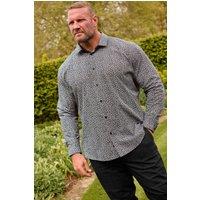 BadRhino Men's Floral Print Long Sleeve Shirt in Black | Size: 18 inches