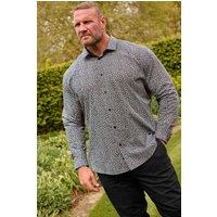 BadRhino Men's Floral Print Long Sleeve Shirt in Black | Size: 22 inches