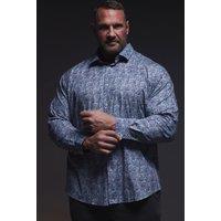 BadRhino Men's Floral Print Formal Shirt in Blue | Size: 22 inches
