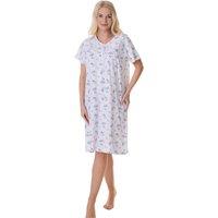 Camille Women's Lightweight 100% Cotton Short Sleeve Summer Nightdress in Blue | Size: 22-24