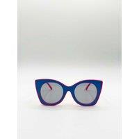 SVNX Women's Oversized Round Cat-Eye Sunglasses in Pink