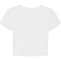 Bella + Canvas Women's Micro-Rib Cropped T-Shirt in White | Size: XL