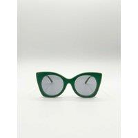 SVNX Women's Oversized Round Cat-Eye Sunglasses in Green