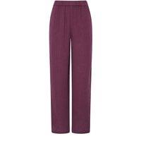 Long Tall Sally Women's Tall Cheesecloth Wide Leg Trousers in Dark Red | Size: 10L