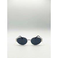 SVNX Oval Metal Frame Sunglasses in Silver