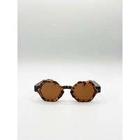 SVNX Round Hexagon Sunglasses in Brown