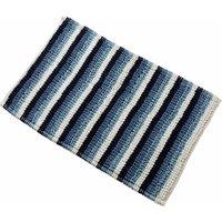 New Edge Blinds Padstow Stripe Bathmat in Grey in Blue