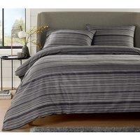 New Edge Blinds Stripe Jacquard Duvet Set in Grey - Super King