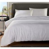 New Edge Blinds Stripe Jacquard Duvet Set in Grey - Super King in White