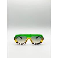 SVNX Cross-Border Flat Sunglasses in Multi Print