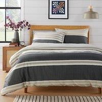 New Edge Blinds Miami Stripes Printed Duvet Set in Natural - Single in Beige | Size: King
