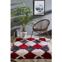 Origin '3D GEO Shaggy' Rug in Red | Size: 60 cm x 110 cm