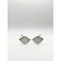 SVNX Diamond Shape Sunglasses in Brown Blue