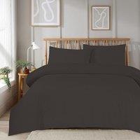 New Edge Blinds Super Soft Plain Duvet Set in White - Single in Grey | Size: King