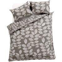 New Edge Blinds Leaves Printed Duvet Set in Sage Green - Single in Grey | Size: Double