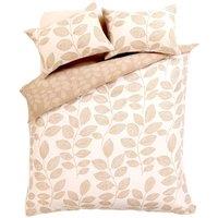 New Edge Blinds Leaves Printed Duvet Set in Sage Green - Single in Beige | Size: Double