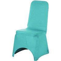 Neel Blue 10pcs Spandex Arched Front Chair Covers Stretch Fabric Removable Washable Slipcovers in Turquoise