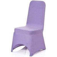 Neel Blue 10pcs Spandex Arched Front Chair Covers Stretch Fabric Removable Washable Slipcovers in Lavender