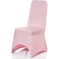 Neel Blue 10pcs Spandex Arched Front Chair Covers Stretch Fabric Removable Washable Slipcovers in Baby Pink