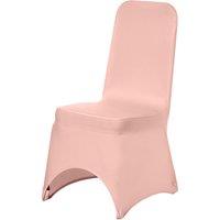 Neel Blue 10pcs Spandex Arched Front Chair Covers Stretch Fabric Removable Washable Slipcovers in Rose Gold