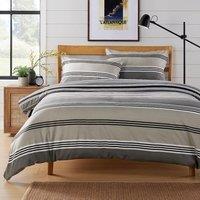New Edge Blinds Harlow Stripes Printed Duvet Set in Grey - Single | Size: Double