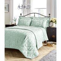 New Edge Blinds Savoy Woven Jacquard Duvet Set in Gold - King in Duck Egg Blue | Size: Double
