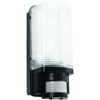 Loops BLACK IP44 Outdoor Wall Bulkhead Light & 10m PIR Motion Sensor 6W Daylight LED