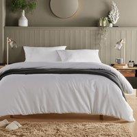 New Edge Blinds Monaco Seersucker Duvet Set in Grey - Single in White | Size: King