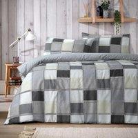 New Edge Blinds Glencoe Check Duvet Set in Grey - Double | Size: King