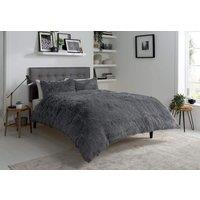 New Edge Blinds Snuggle & Cuddle Duvet Set in Charcoal - King | Size: Single