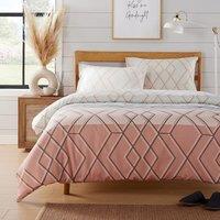 New Edge Blinds Havanna Geo Duvet Set in Teal - Single in Pink