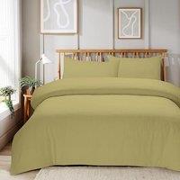 New Edge Blinds Mayfair Stripe Duvet Set in Natural - Double in Beige