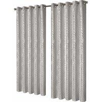 New Edge Blinds Geometric Sparkle Blackout Curtains in Natural, 167cm x 137cm in Light Beige | Size: 167 cm width x 137 cm drop