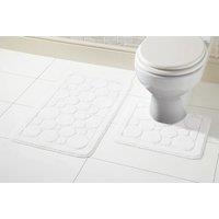 New Edge Blinds Cali Bath Mat Set in Chocolate in White