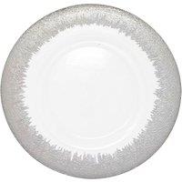 Neel Blue 33cm Charger Plates Trim Glass Plates for Dinner Table Decoration in Silver