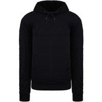 Criminal Damage Men's Black Cable Sleeve Cotton Hoodie | Size: Small