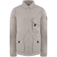 Weekend Offender Men's Long Sleeve Zip Up Beige Hamburg Jacket | Size: Small