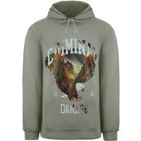 Criminal Damage Men's Eagle Cotton Hoodie in Grey | Size: Medium