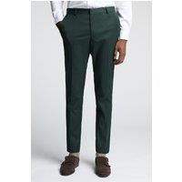 Slim Fit Green Flannel Trousers