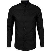 NEOBLU Men's Blaise Micro Twill Long-Sleeved Formal Shirt in Midnight | Size: XL